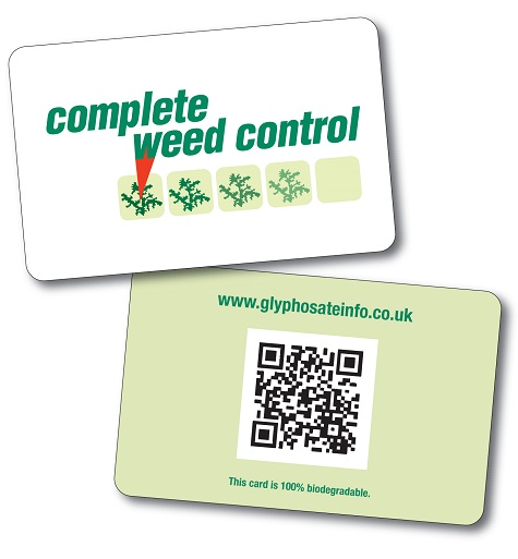 All Complete Weed Control employees will now be equipped with a wallet-sized card that displays both a text URL and QR code that leads the enquirer to the online FAQ.
