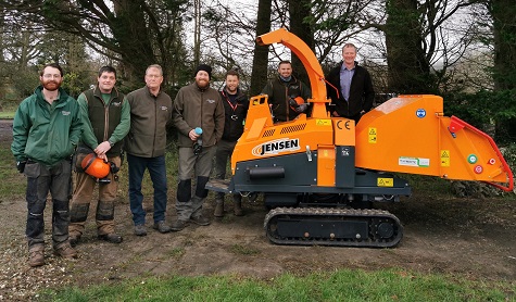 Bill Johnston of Jensen and Stuart Fry (5th from left) of T H White Groundcare with Wiltshire College staff
