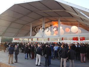 The huge marquee to house the hundreds of dealers and press from across Europe, just outside of Paris