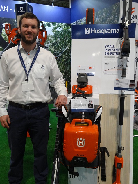 Husqvarna's Andrew Lees, UK Category Manager - Machinery reported that battery products and robotics were proving particularly popular on their stand
