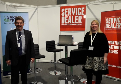 Ron Miller and Susan Pallett on the Service Dealer stand