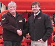 L-R: Maschio Gaspardo Sales Manager, John Hulland with Chris Willner, Managing Director at Severn Farm Machinery