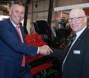 Simon Hutton, managing director of Fineturf Machinery, left, with Nigel Lovatt, regional manager at Reesink