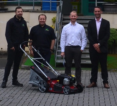 Central Spares have signed Abbey Garden Machinery in Tavistock, Devon as their first 'Gardencare Premium Dealer'. Pictured L-R: Sam & Chris from Abbey, Grant & Steve from Central