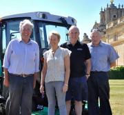 L-R: Robert Millar, area sales manager, The Turney Group, Hilary Wood, head of gardens at Blenheim Palace, Trevor Wood, operator at Blenheim Palace, Bernard Guilford, area sales manager, The Turney Group
