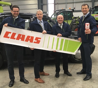 CFO Thomas Spiering, Retail Director Richard Vaughan Property Director Paul Butcher and CLAAS UK CEO Trevor Tyrrell, with ‘Little Nellie’, the 16-year-old black London cab that they aiming to drive from Saxham to Monte Carlo and back in 48 driving hours