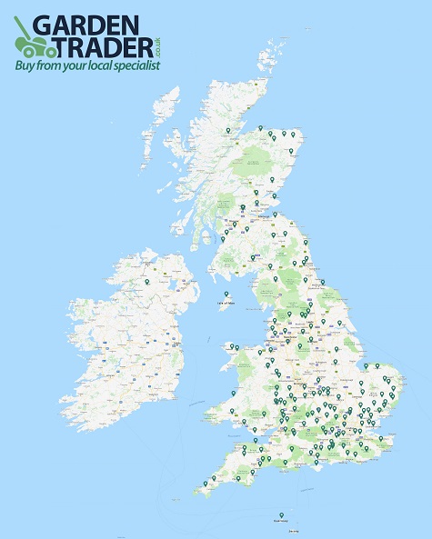 Map of dealerships registered with Garden Trader