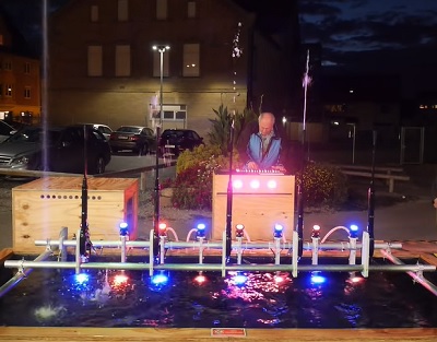 The pressure washer-powered interactive fountain
