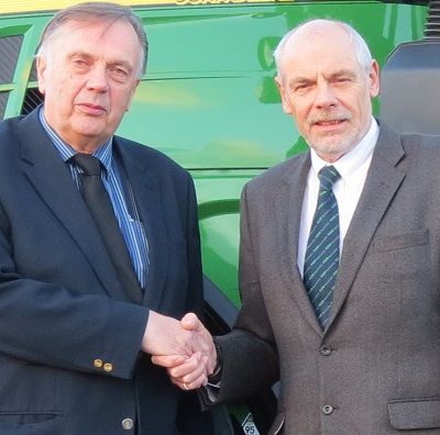 L-R: Geoff Brown, managing director of Ripon Farm Services with Adrian Denner, managing director of RBM Agricultural