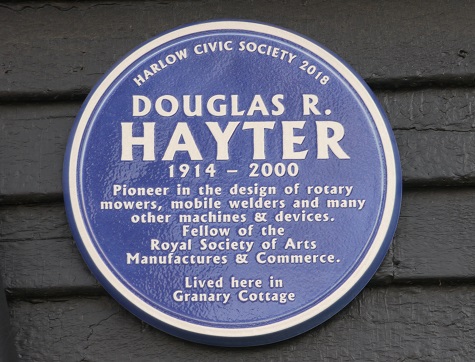 The blue plaque which has been unveiled in honour of Douglas Hayter