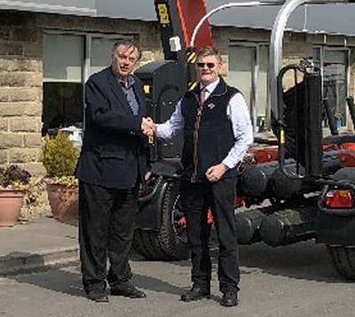 Geoff Brown (left) managing director of Ripon Farm Services, with Kuhn Farm Machinery area sales manager Nigel Donkin