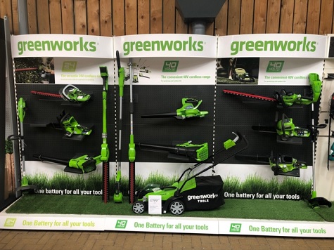Dobbie’s new Greenworks cordless display