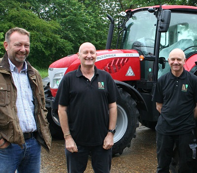 (L-R): Venture Farm Machinery's business partners Jim Pearson and Nigel Gardiner, and parts sales manager Derek Lispcombe