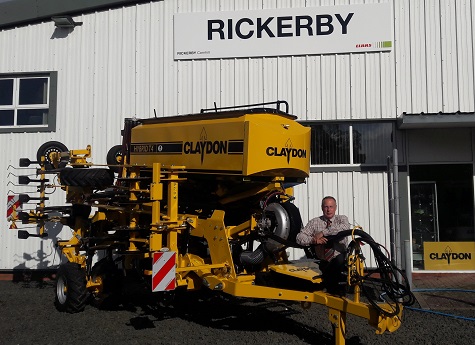 Colin Potts of Rickerby Ltd with the company's new 4m Claydon Hybrid T4 demonstrator