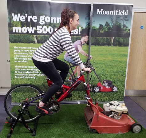 Staff have been practising for the event on the specially adapted static bicycle at Stiga's Plymouth offices