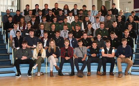 John Deere’s new Ag, Parts and Turf Tech trainee apprentices, pictured during their induction day at the Albert Hall Conference Centre in Nottingham in October