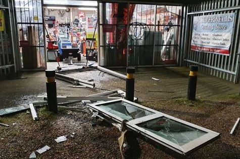 This picture of the smashed, towed-out doors appeared on Culverwell's Facebook page and Kent Online