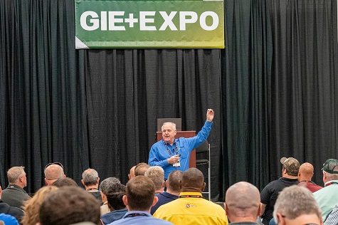 Bob Clements presenting at GIE+EXPO 2019