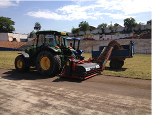 The Redexim Turf Stripper in the Santo André stadium in Sao Paulo