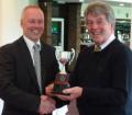 Highspeed Group's Joint MD, David Mears presents the trophy to Alex Taylor, secretary Salisbury and South Wilts Golf Club, who received the cup on behalf of the Wessex Secretaries