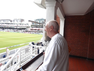Mick surveying his 'stage' ahead of the big game