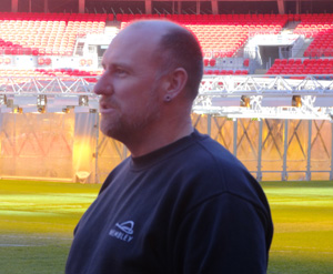 Wembley Stadium head groundsman Tony Stones