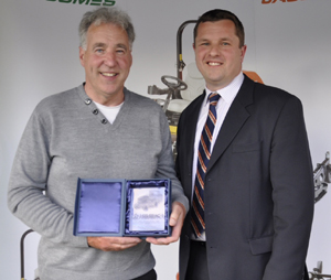 Pictured with the Iseki sales award is Turney Groundforce's Robert Millar with Rupert Price