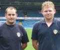 Kiel Barrett (left) with assistant Oliver Brown at Elland Road Stadium