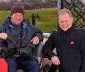 Hunstanton's head greenkeeper Peter Read, seated, with Lely's Norfolk-based sales manager Danny Lake