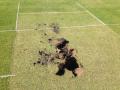 Damage to one of the three wickets as pictured in the Huddersfield Daily Examiner