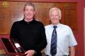 Campbell Wallace is presented a gift by Wishaw Golf Club Captain Jim Kennedy, pictured in the Daily Record