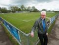  Oxford City chairman Brian Cox next to the existing grass pitch at Marsh Lane pictured in the Oxford Mail
