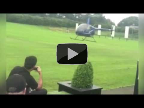 Cricket club uses HELICOPTER to dry out pitch in desperate attempt to make sure match goes ahead