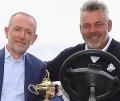 Marco Natale, Vice President of Club Car in EMEA and Darren Clarke, Captain of The 2016 Ryder Cup European team