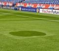 The poppy design at Leicester this weekend. Credit: John Ledwidge and his grounds team
