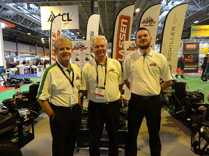 Alistair Sheach (centre) and the Bobcat Mowers team