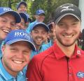 BMW PGA Championship 2016 winner Chris Wood alongside the BIGGA Support Team