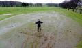 Head greenkeeper Damian Mitchell pictured in the Telegraph & Argus, inspecting the damage at Queensbury Golf Club