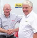 (L-R) Jim Whitton, Business Development Manager, Baroness congratulates Platts Harris Groundcare Sales Manager Allan Gray