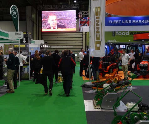 The IOG's chief executive Geoff Webb featuring on the big screen