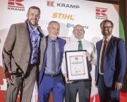 Kevin McConnell, Derrick Pratt and Andrew Brown with Steve Gibbs