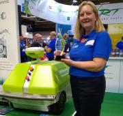Rigby Taylor’s Seeds and Line Marking manager, Jayne Leyland, with the SALTEX Innovation Award