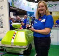 Rigby Taylor’s Seeds and Line Marking manager, Jayne Leyland, with the SALTEX Innovation Award