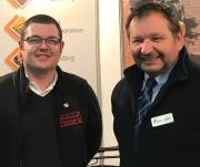 Acorn Tractors owner Julian Simpson (right) with Richard Lucas of Charterhouse at BTME this week
