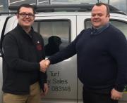 Richard Lucas of Charterhouse (left) with Gethin Pritchard of Mona Tractor Company