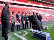 The pupils covered all aspects of a grounds person’s role, including maintenance and use of equipment, as well as pitch construction, maintenance and match-day procedure during their visit to Anfield