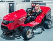 Stunt driver Jess Hawkins will drive the new Mean Mower
