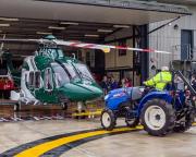 Nigel Rafferty Groundcare's Iseki TL3400 moving the helicopter into position