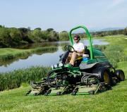 A John Deere 9009A TerrainCut rotary rough mower at work at PGA Catalunya Resort