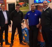 L-R: Jan Willem Kraaijeveld GKB Machines bv; Tom Hobbis sales representative, Thomas Sherriff; Tom Shinkins, GKB Machines Operations Manager and Richard Scott, Groundcare Manager, Thomas Sherriff